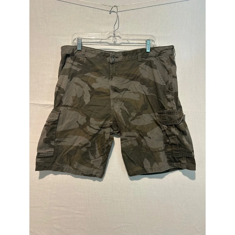 Urban Pipeline Mens Camo Cargo Shorts Green Brown Size 38 Cotton 60CATD2